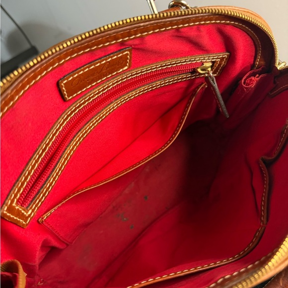 Dooney & Bourke Brown Leather Satchel - Picture 5 of 12